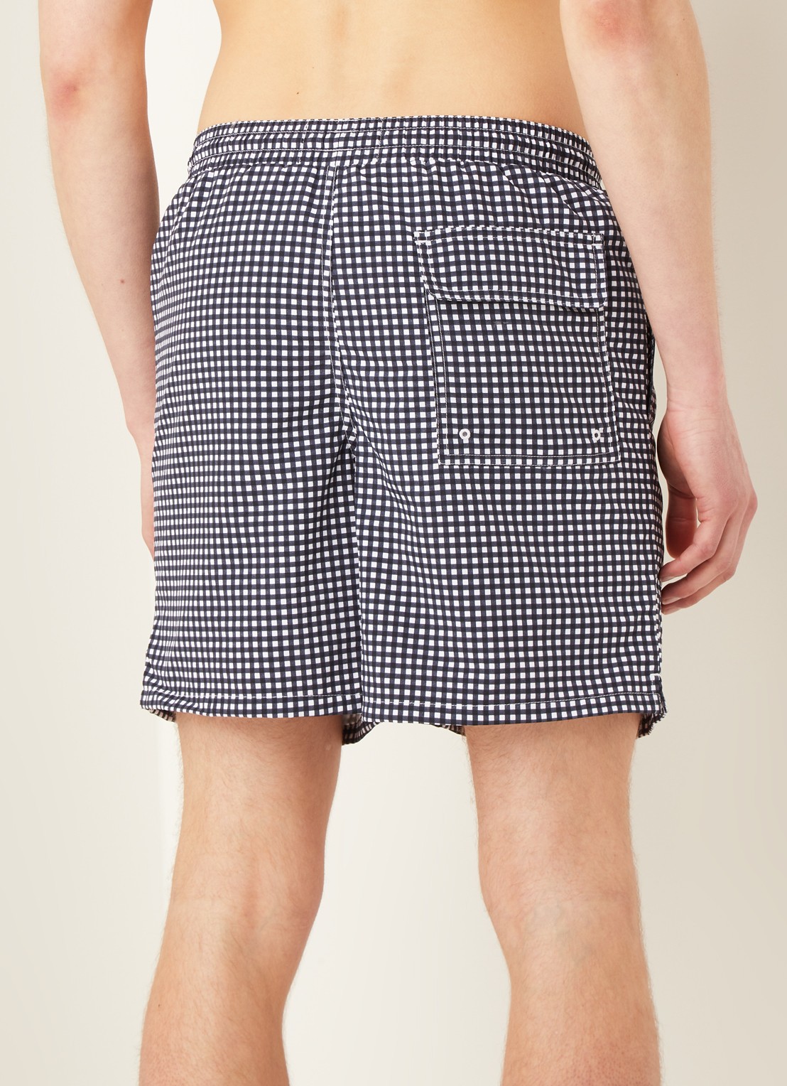 Lyle & Scott Zwemshorts met ruitdessin - achterkant 2 donkerblauw