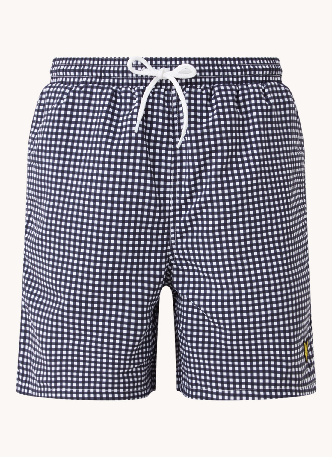 Lyle & Scott Zwemshorts met ruitdessin - voorkant 3 donkerblauw