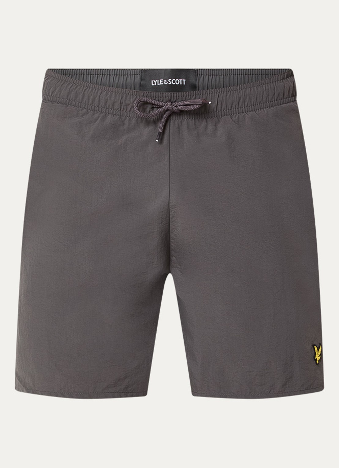 Lyle & Scott Zwemshorts met steekzakken en logo - voorkant 2 antraciet