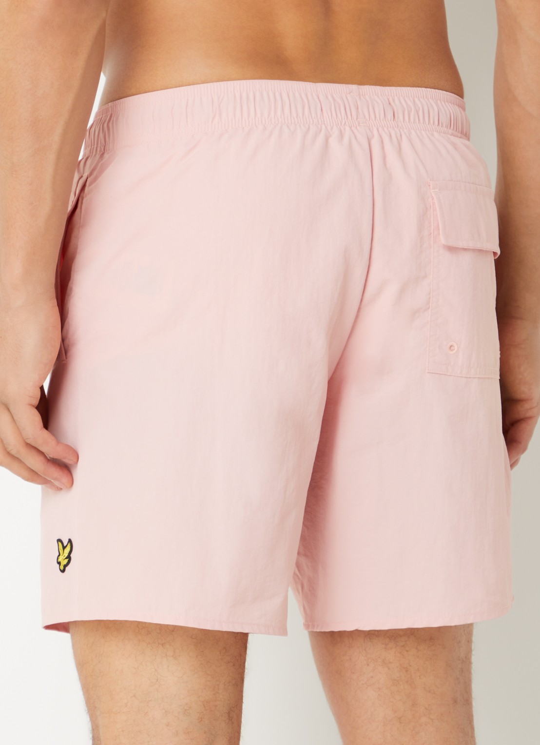 Lyle & Scott Zwemshorts met steekzakken en logo - achterkant roze
