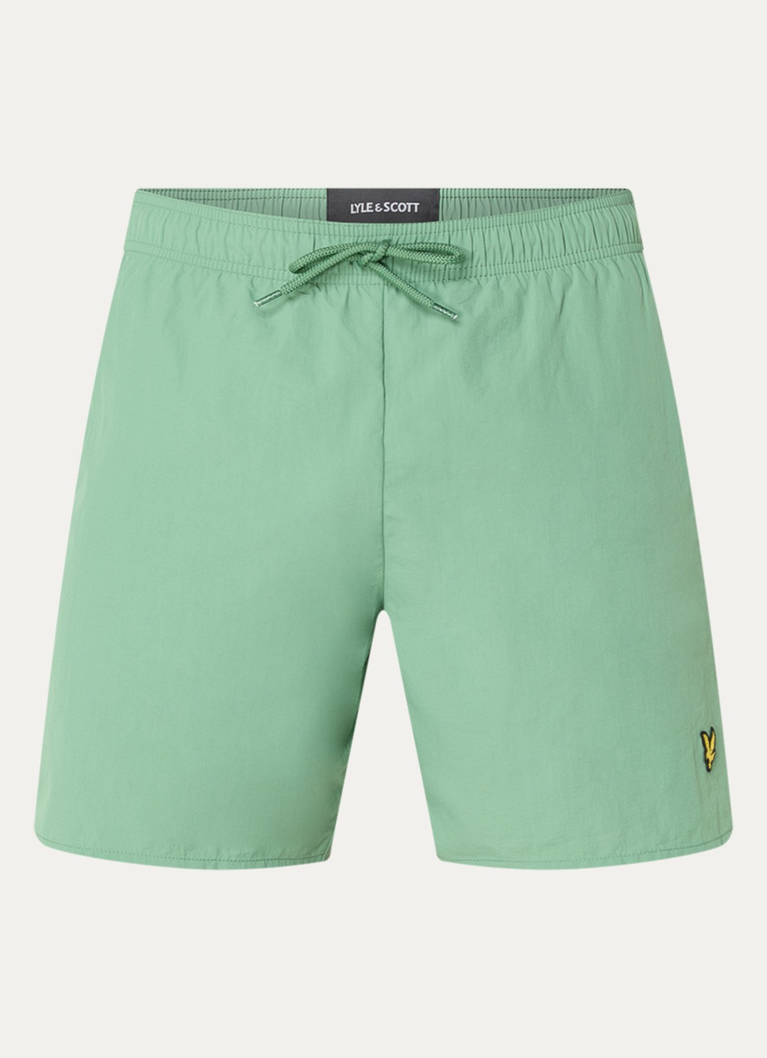 Lyle & Scott Zwemshorts met steekzakken en logo - voorkant 3 lindegroen