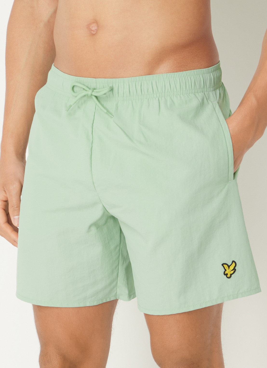 Lyle & Scott Zwemshorts met steekzakken en logo - detail 4 mint