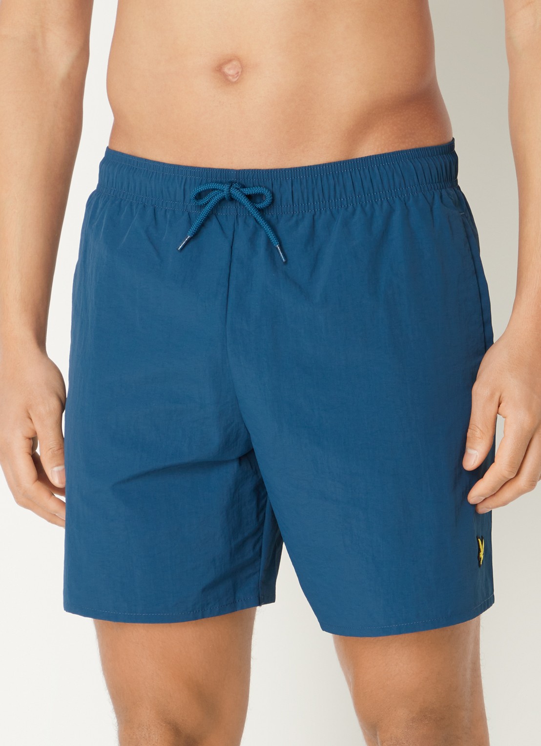 Lyle & Scott Zwemshorts met steekzakken en logo - detail 2 petrol