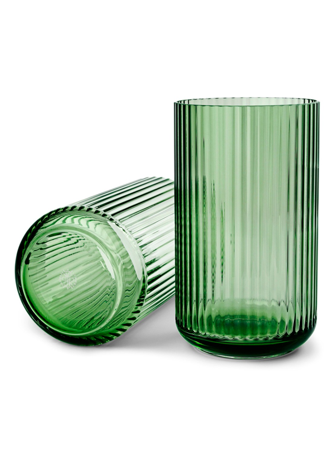 Lyngby Porcelaen Vaas 25 cm - voorkant groen