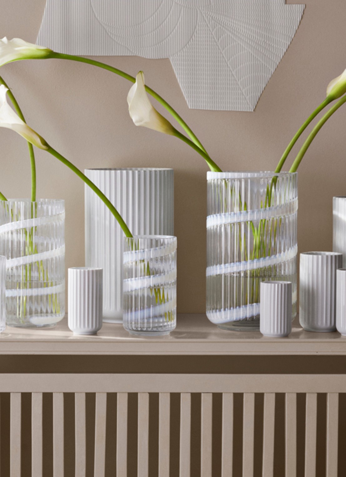 Lyngby Porcelaen Vaas 25 cm - detail 4 wit