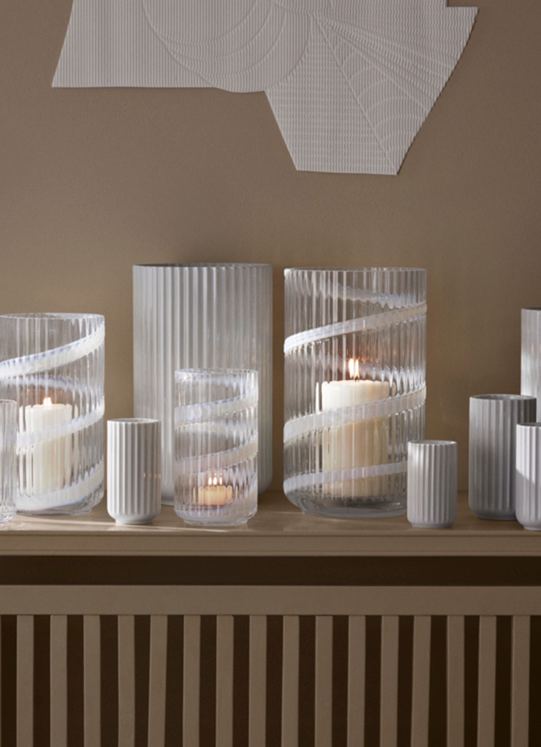 Lyngby Porcelaen Vaas 25 cm - detail 6 wit