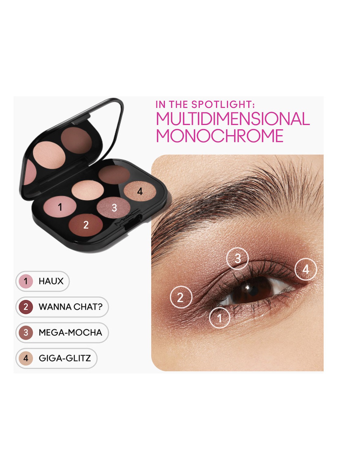 M·A·C  Connect In Colour Eye Shadow Palette X6 - oogschaduw palette - detail 4 embedded in burgundy