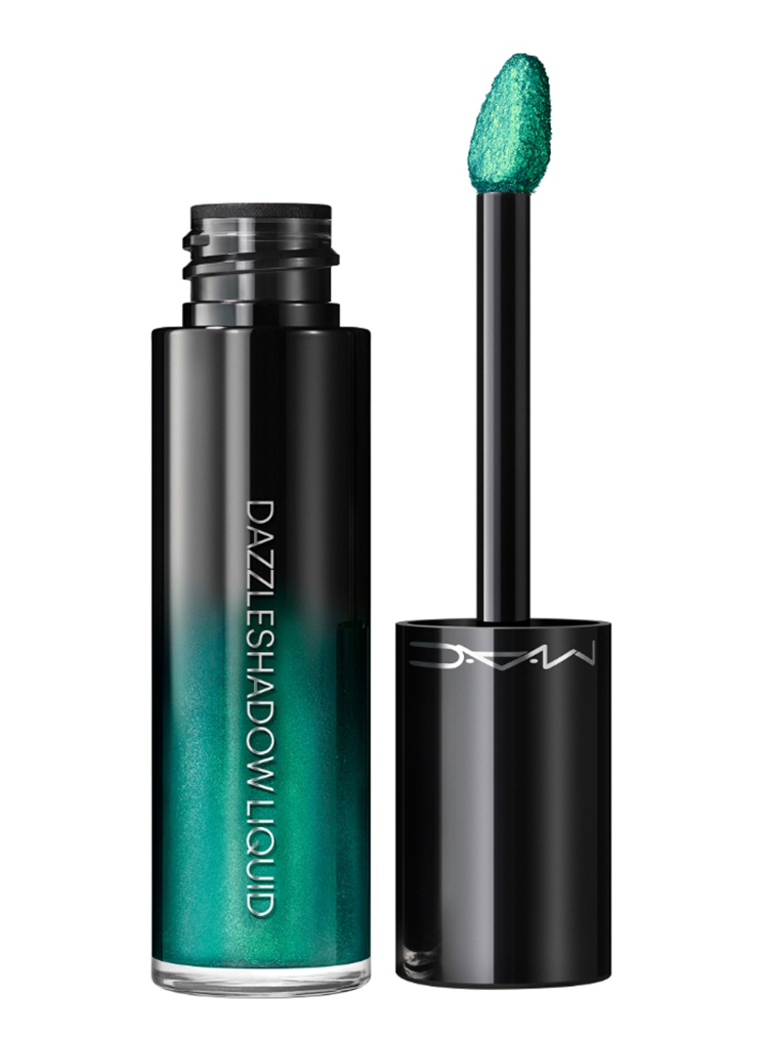M·A·C Dazzleshadow Liquid Eye Shadow - vloeibare oogschaduw - voorkant telepathic teal