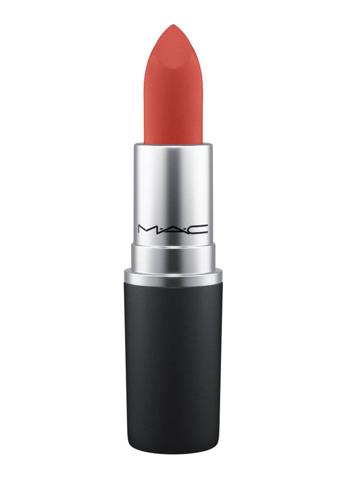M·A·C Powder Kiss Lipstick - voorkant devoted to chili