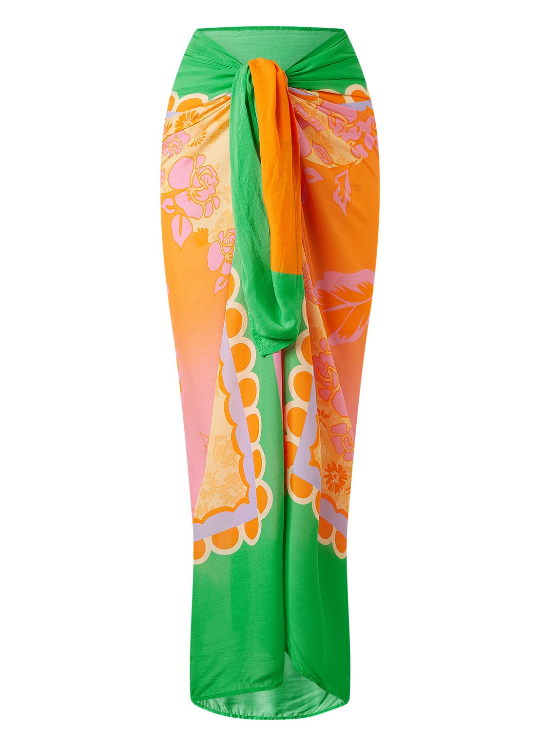 MAAJI Floating Blooms pareo 155 cm x 125 cm - voorkant 2 groen