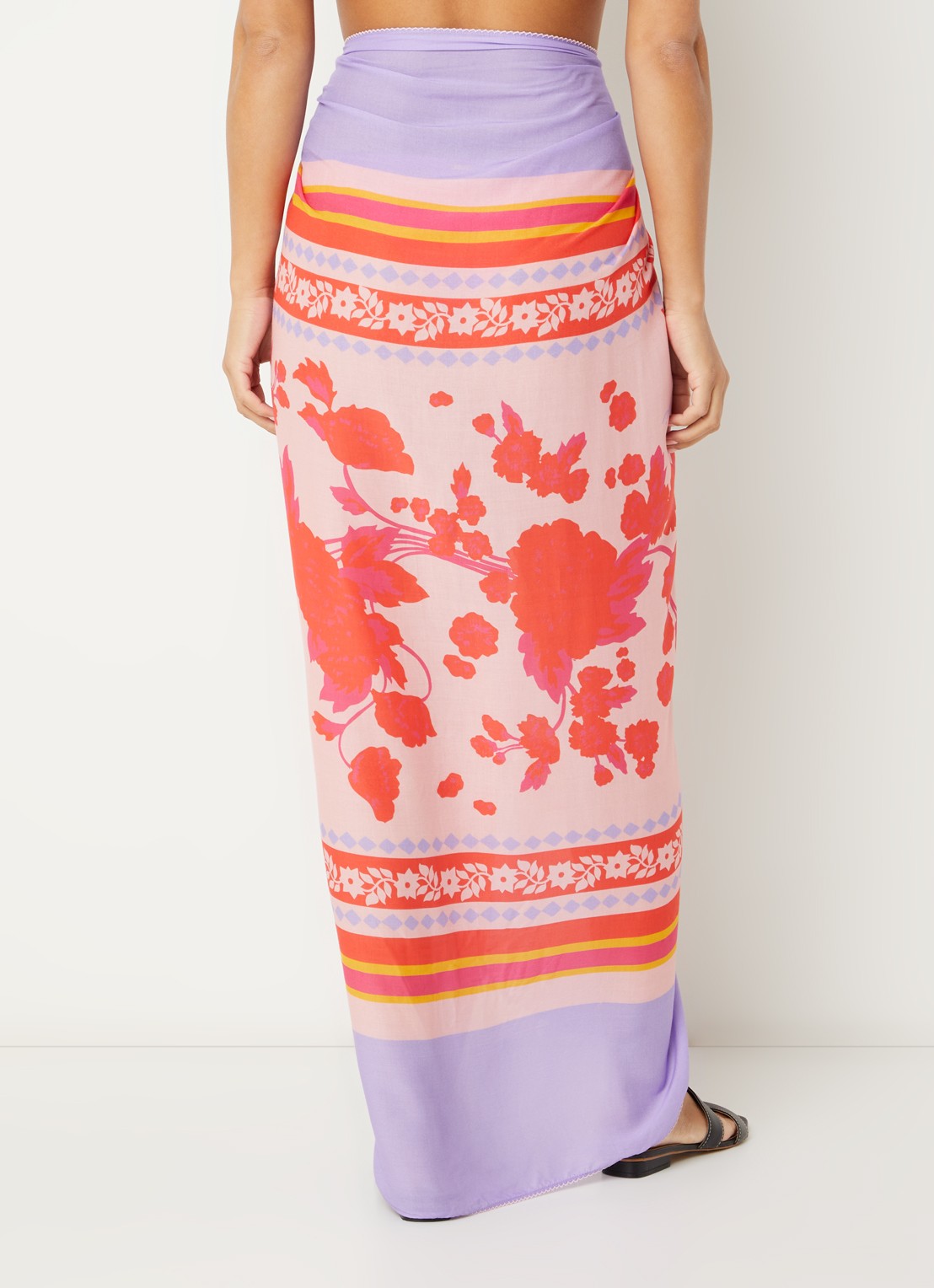MAAJI Lavender Dream Island pareo met print 165 cm x 125 cm - achterkant lichtpaars