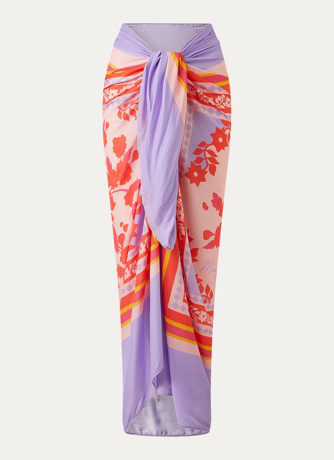 MAAJI Lavender Dream Island pareo met print 165 cm x 125 cm - voorkant 2 lichtpaars