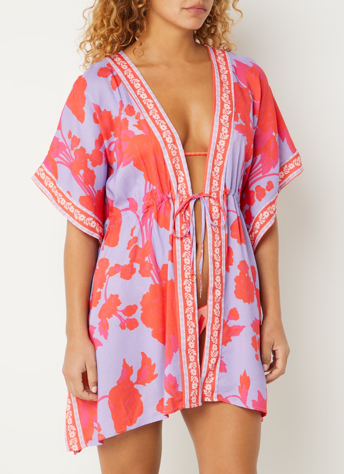 MAAJI Lavender Dream kaftan met bloemenprint - detail 4 lila