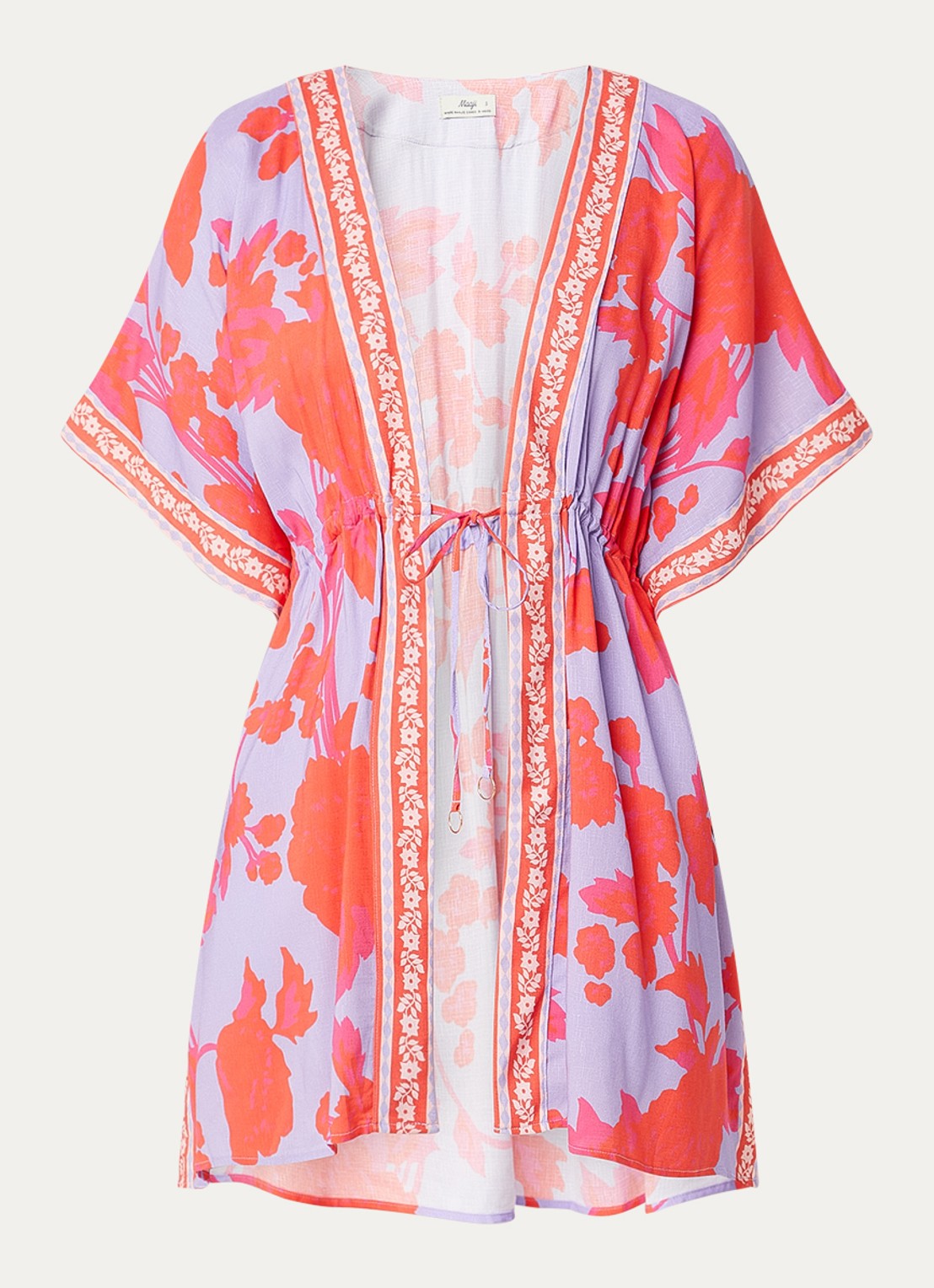MAAJI Lavender Dream kaftan met bloemenprint - voorkant lila