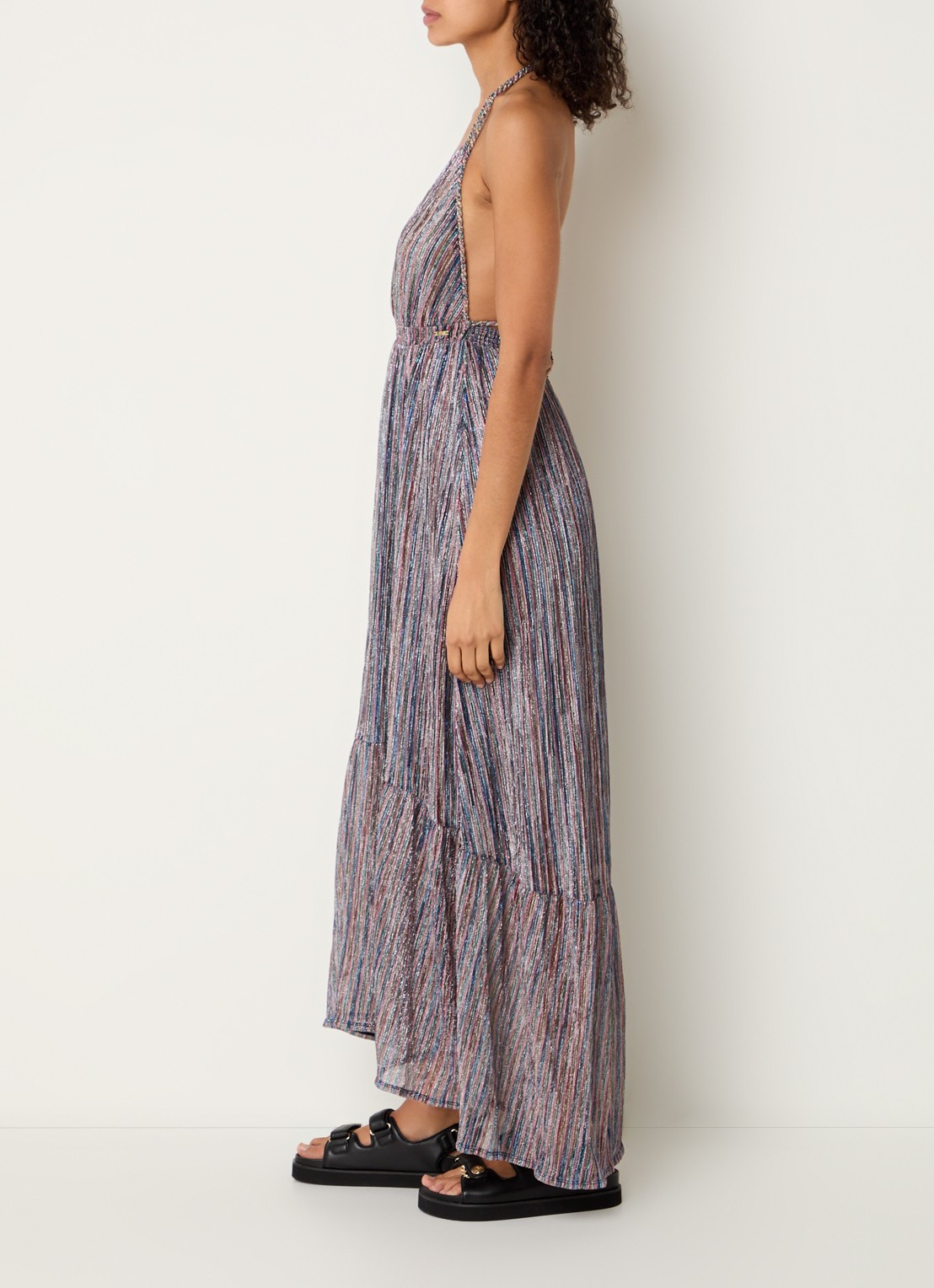 MAAJI Moon Bay maxi jurk met lurex - achterkant paars