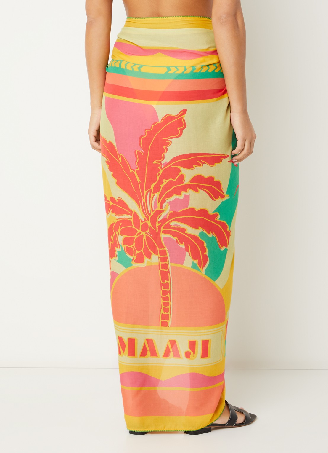 MAAJI Sarong met print 175 x 118 cm - achterkant 4 mosterd