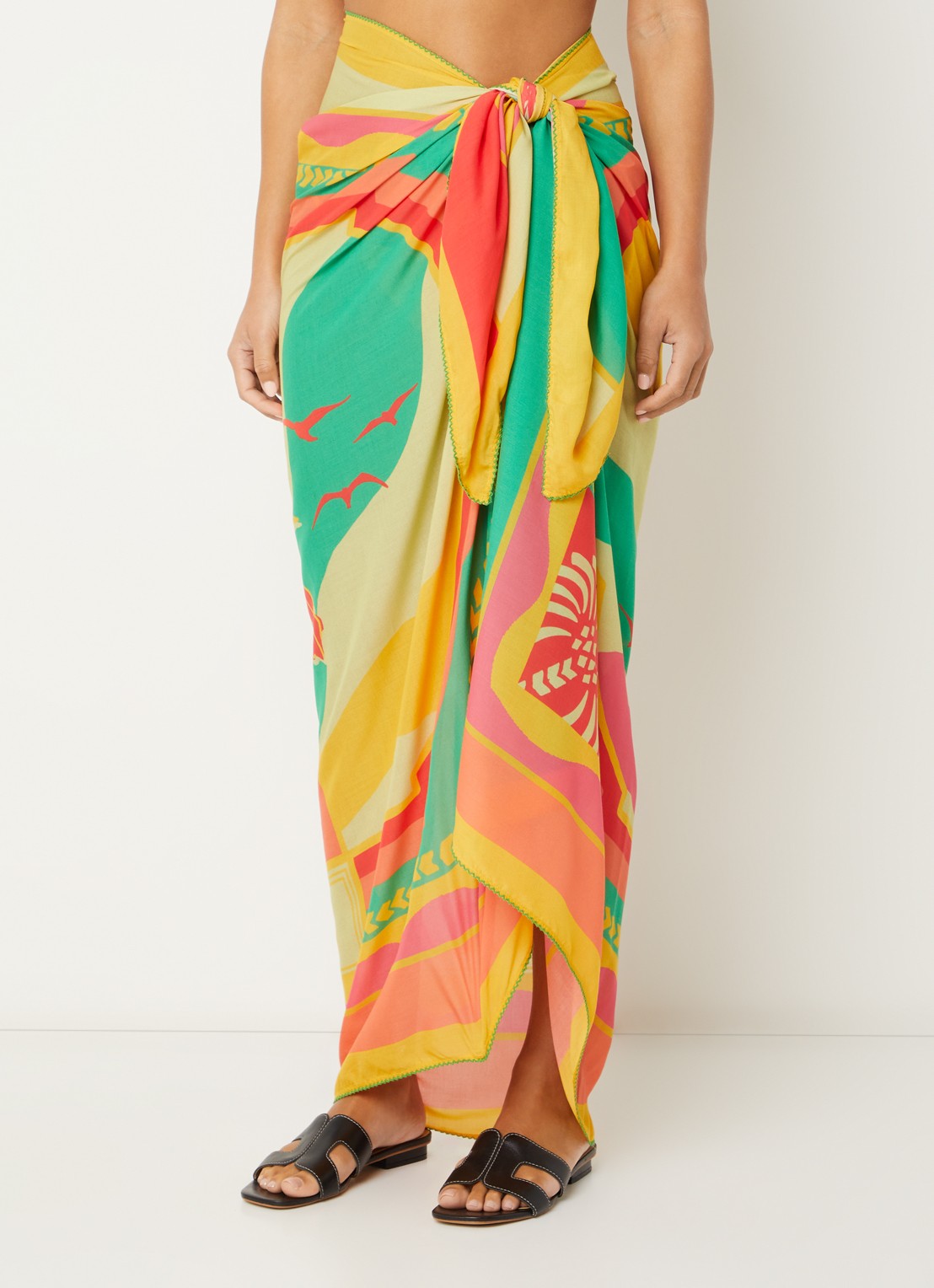 MAAJI Sarong met print 175 x 118 cm - detail 3 mosterd