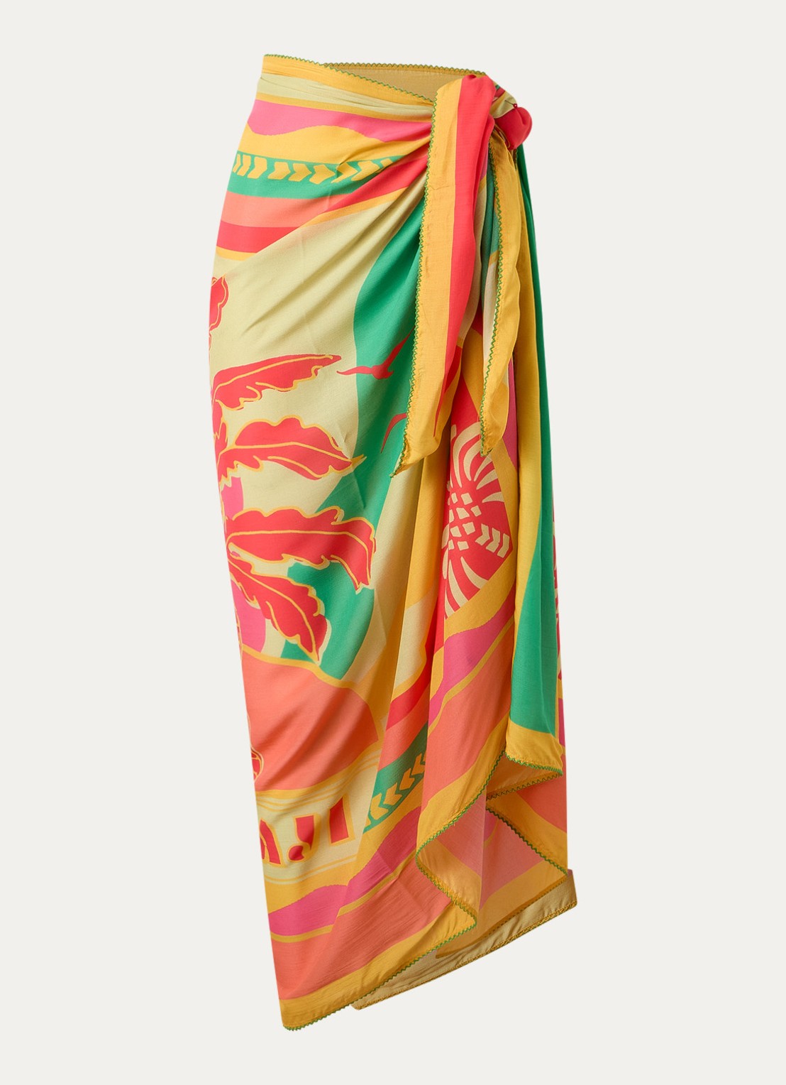MAAJI Sarong met print 175 x 118 cm - voorkant mosterd