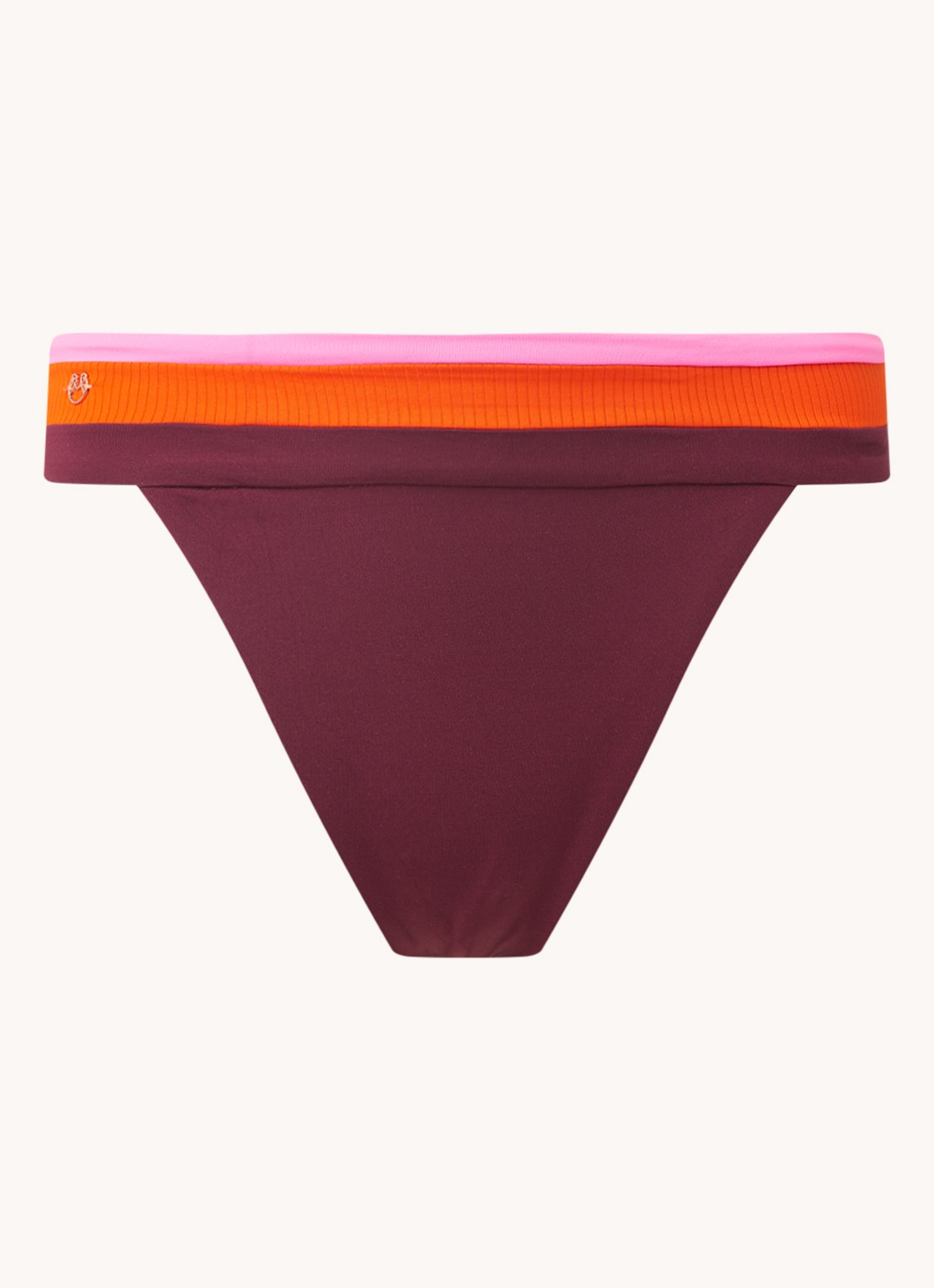 MAAJI Sienna Vintage Grape reversible high waisted bikinislip met print - voorkant 3 paars
