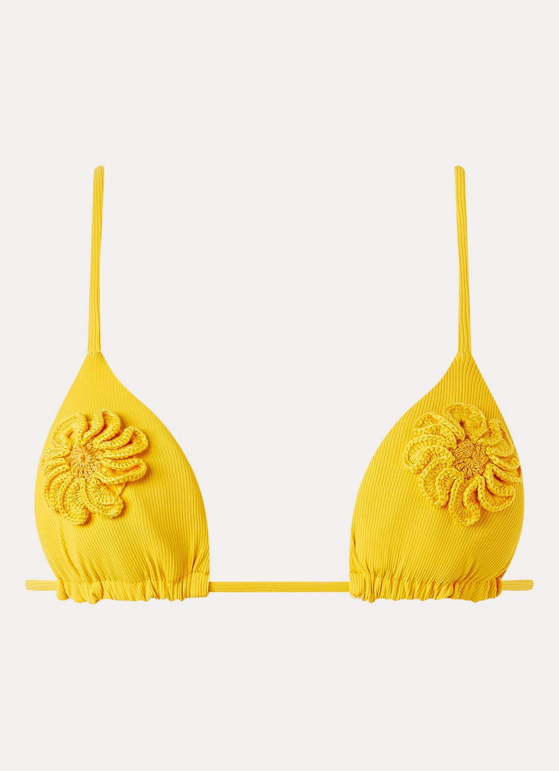 MAAJI Sunburst Zen triangel bikinitop met crochet - voorkant 2 lichtgeel