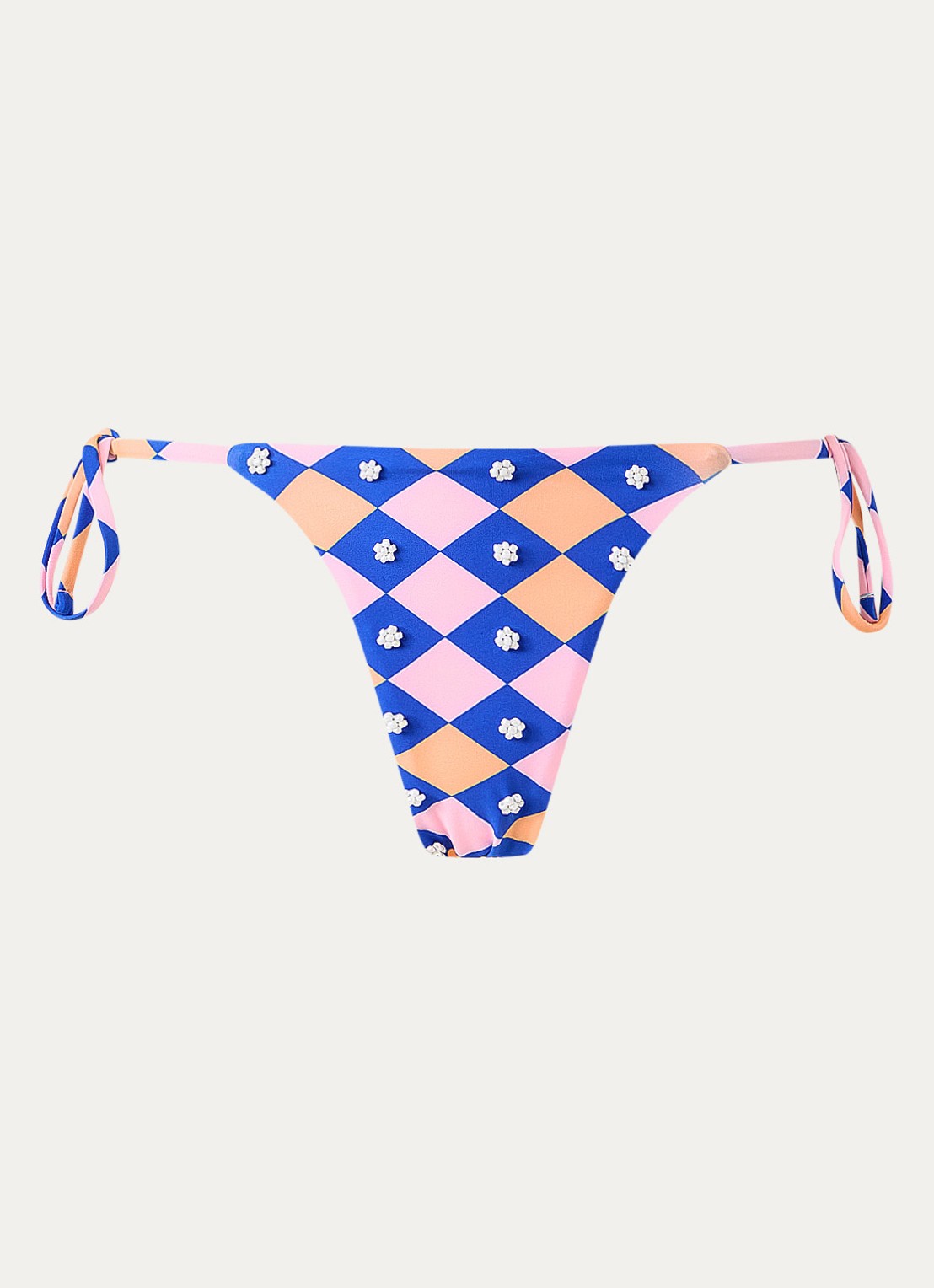 MAAJI Sunset Palm brazilian bikinslip met ruitdessin - voorkant roze