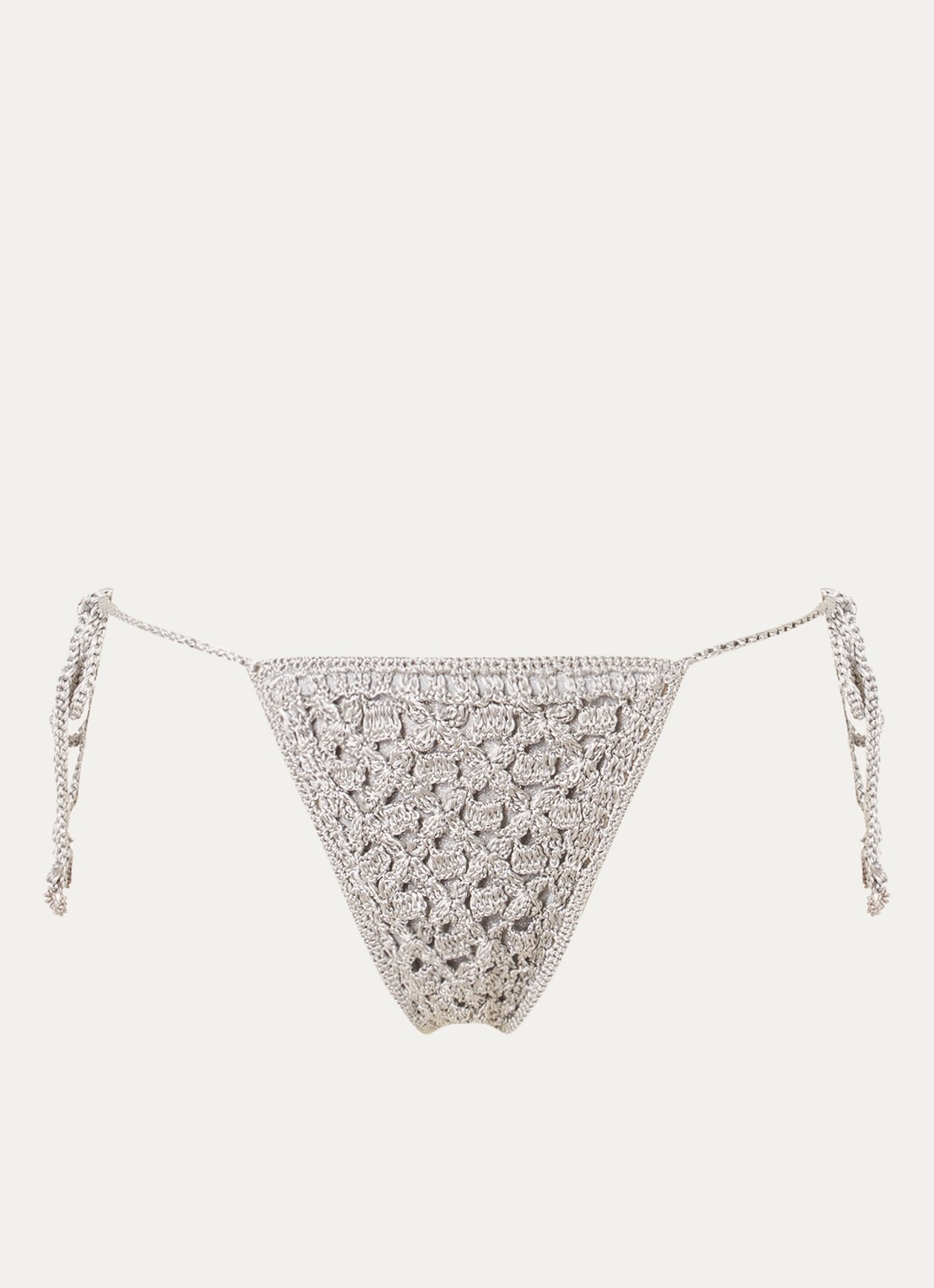 MAAJI Tanga bikinislip van crochet met lurex - voorkant 4 grijs