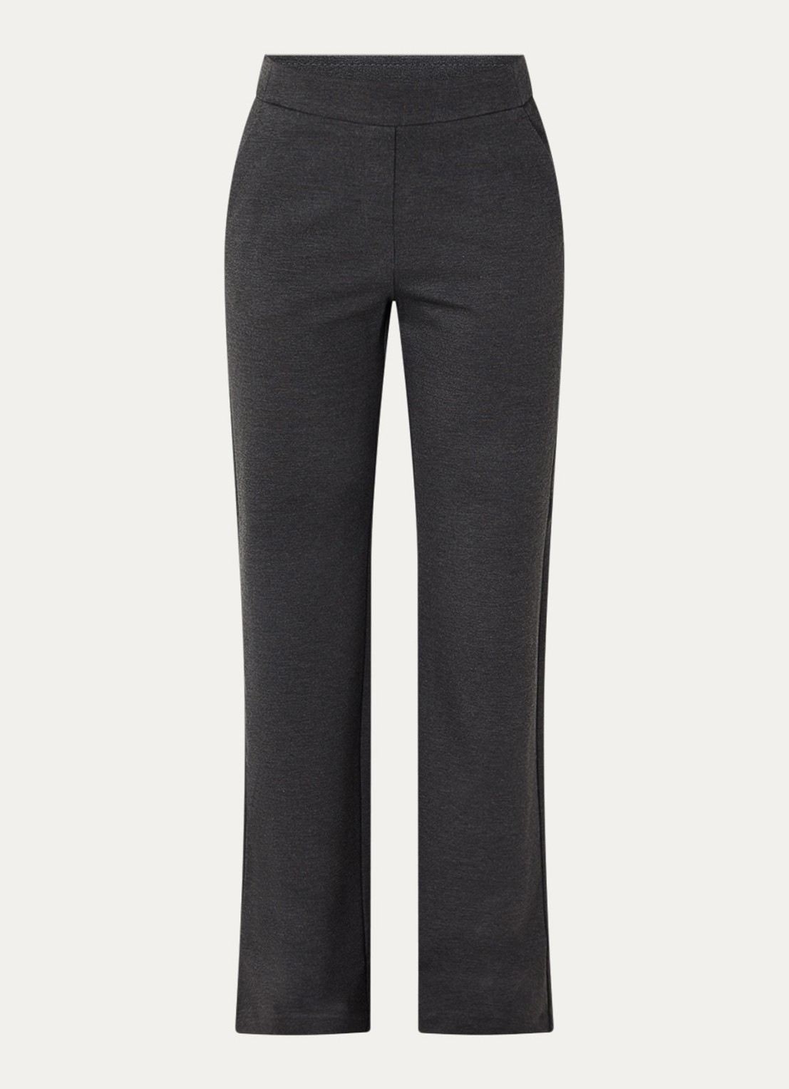 MAC Jeans Chiara straight fit pantalon met print  - voorkant 2 antraciet