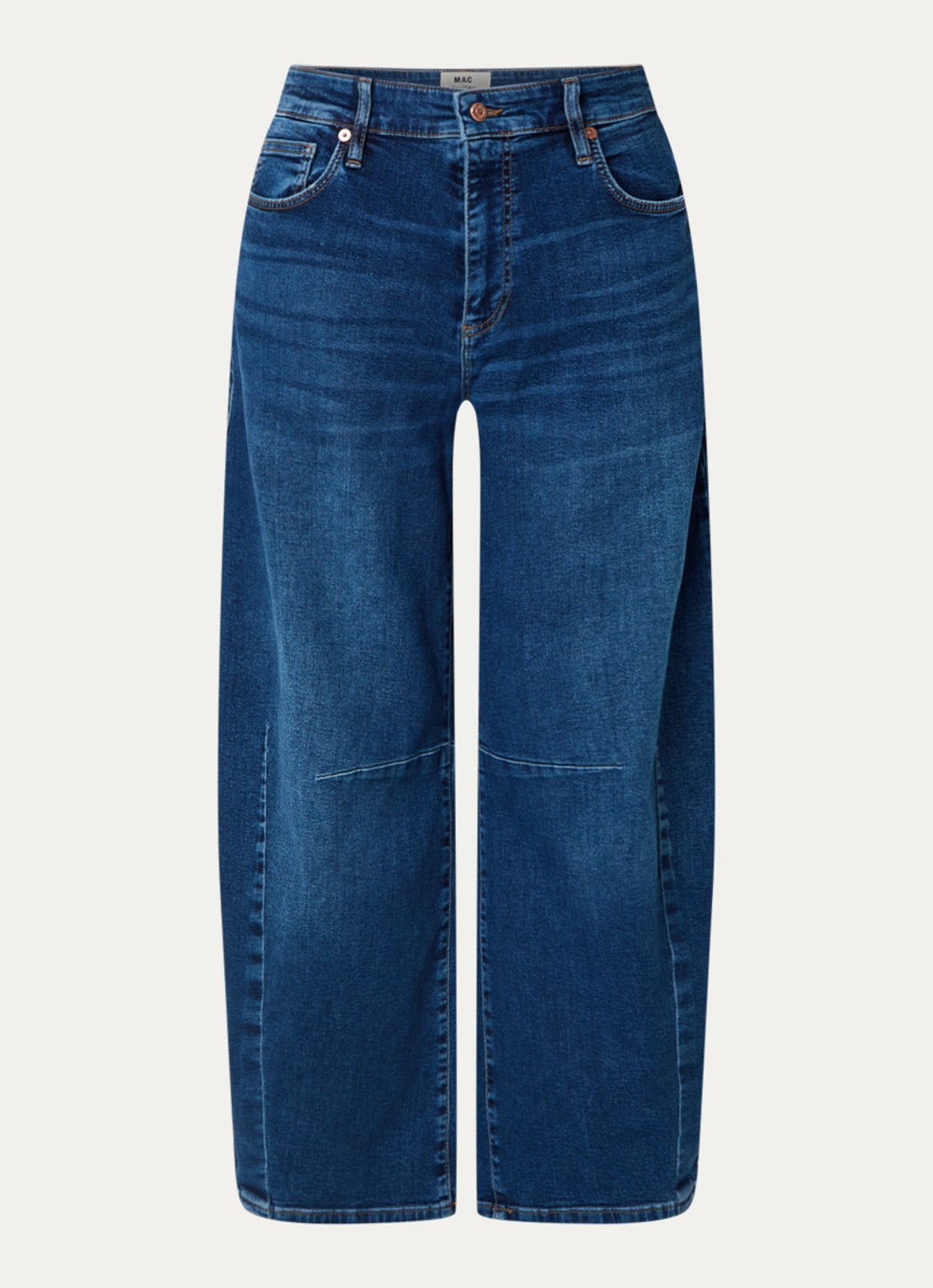 MAC Jeans Dakota high waist balloon fit jeans met steekzakken - voorkant 4 indigo