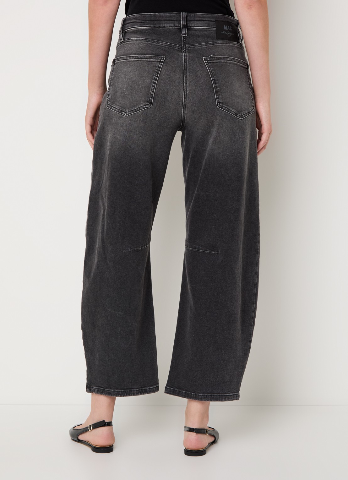 MAC Jeans Dakota high waist balloon fit jeans met steekzakken - achterkant 3 grijs