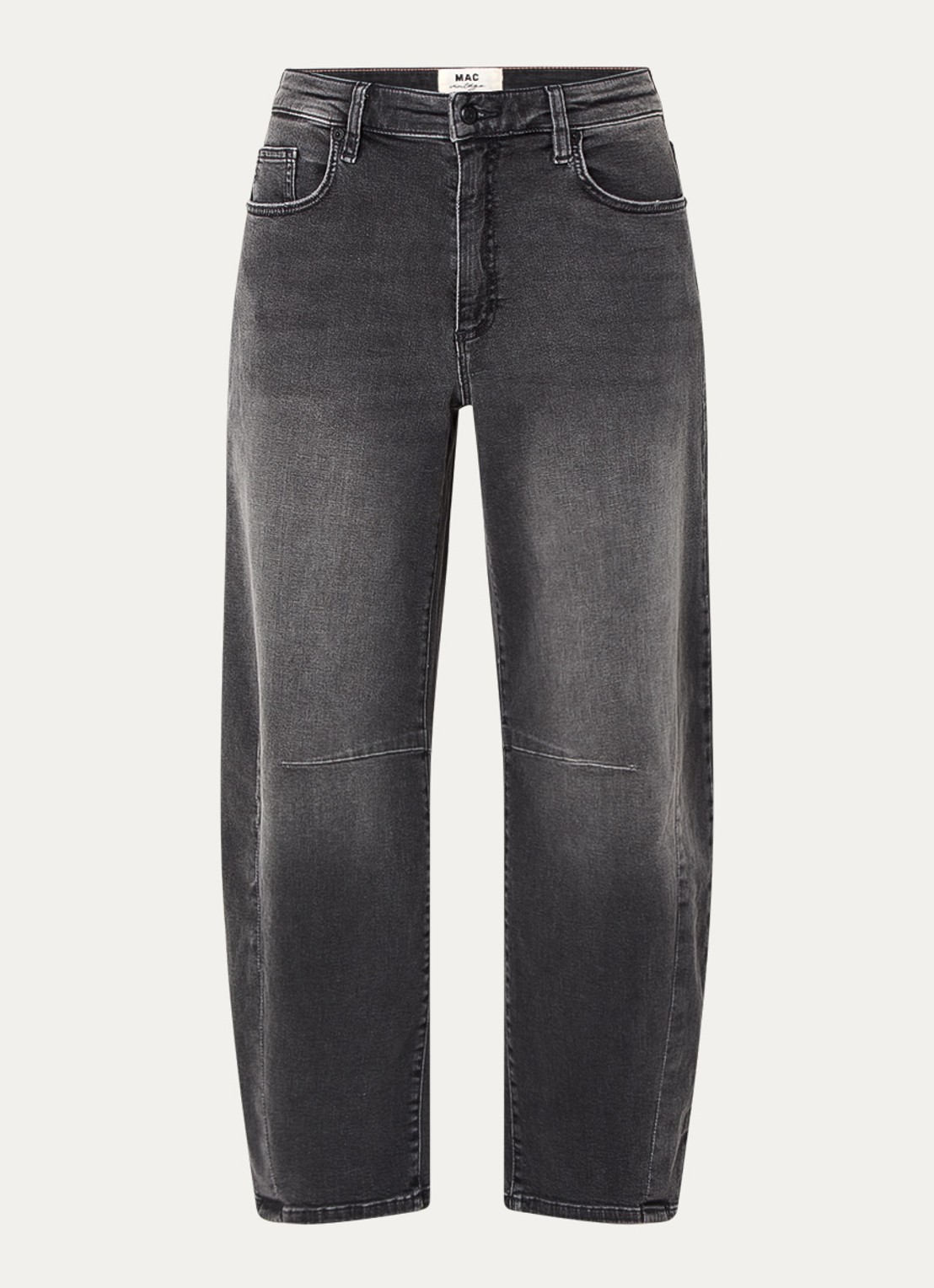 MAC Jeans Dakota high waist balloon fit jeans met steekzakken - voorkant 4 grijs