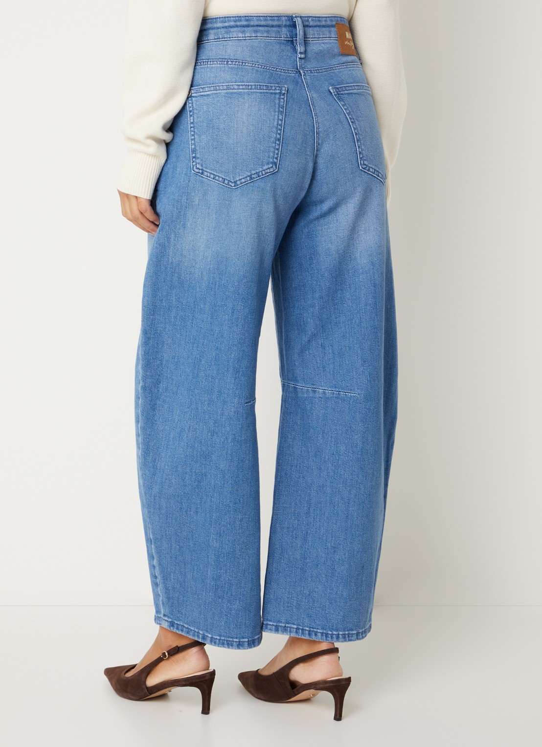 MAC Jeans Dakota high waist balloon fit jeans met steekzakken - achterkant blauw