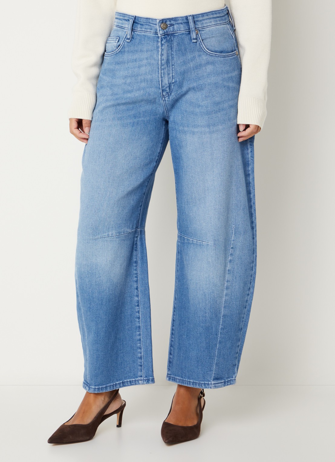 MAC Jeans Dakota high waist balloon fit jeans met steekzakken - detail 4 blauw