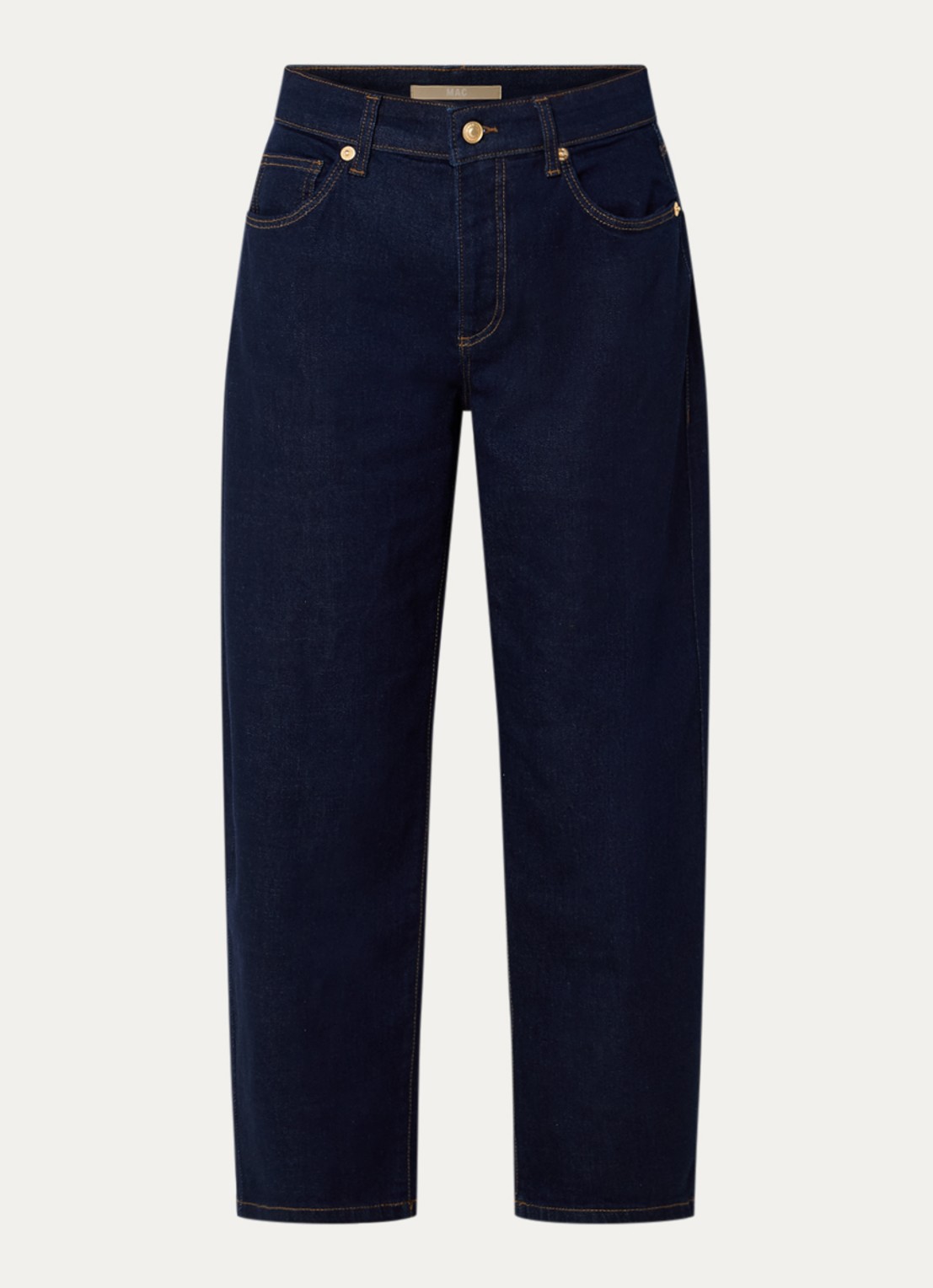 MAC Jeans Danni high waist tapered jeans met donkere wassing - voorkant 2 donkerblauw