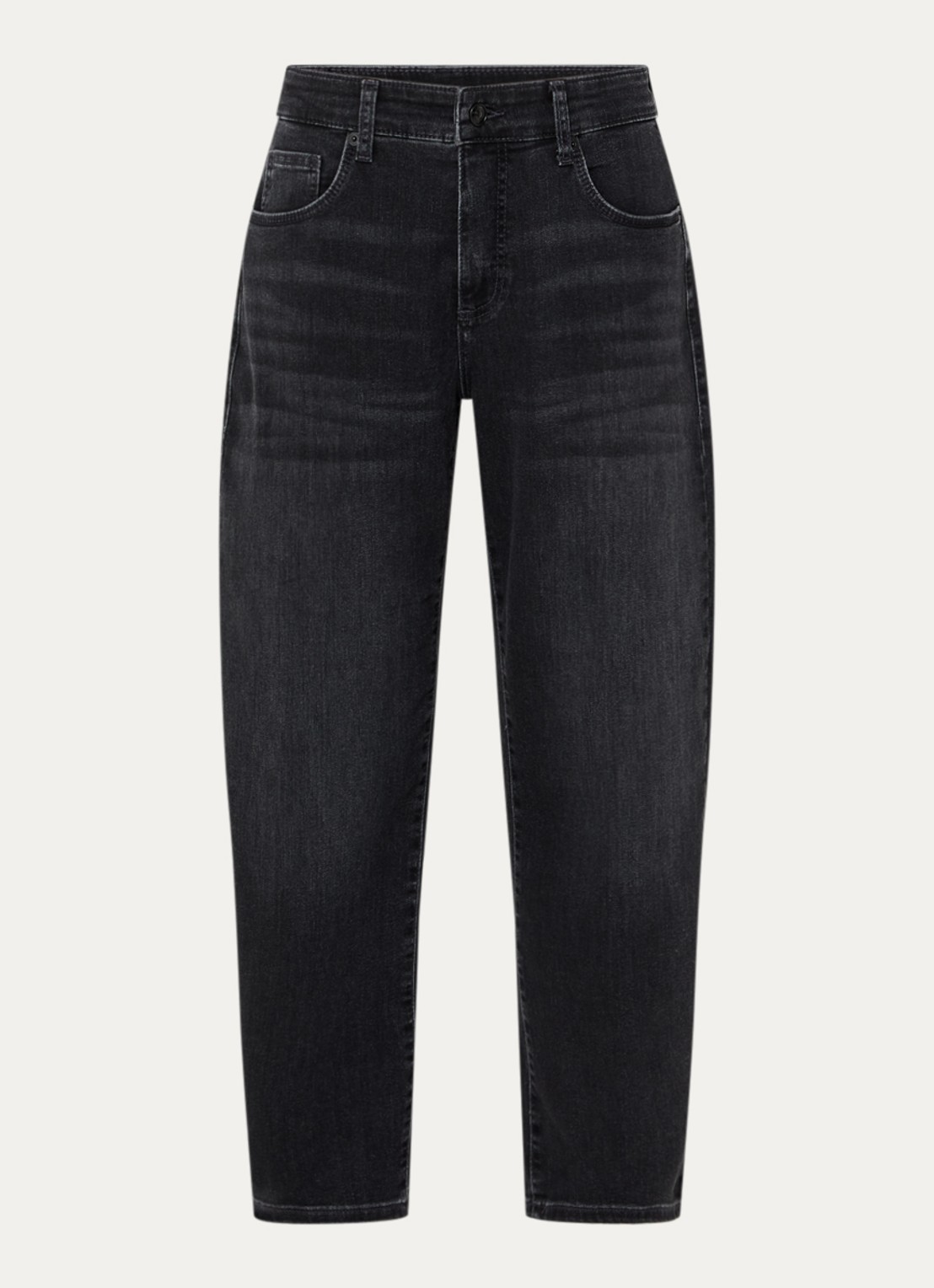 MAC Jeans Danni high waist tapered jeans met donkere wassing - voorkant 4 antraciet