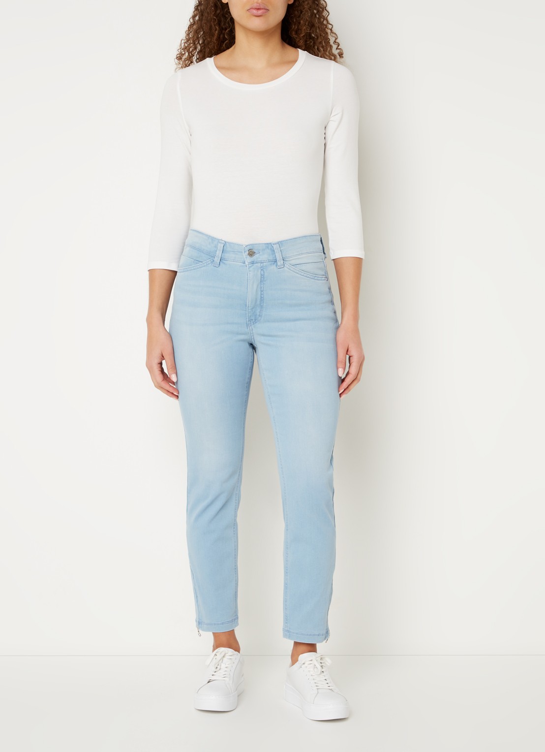 MAC Jeans Dream Chic high waist skinny jeans - voorkant 3 lichtblauw