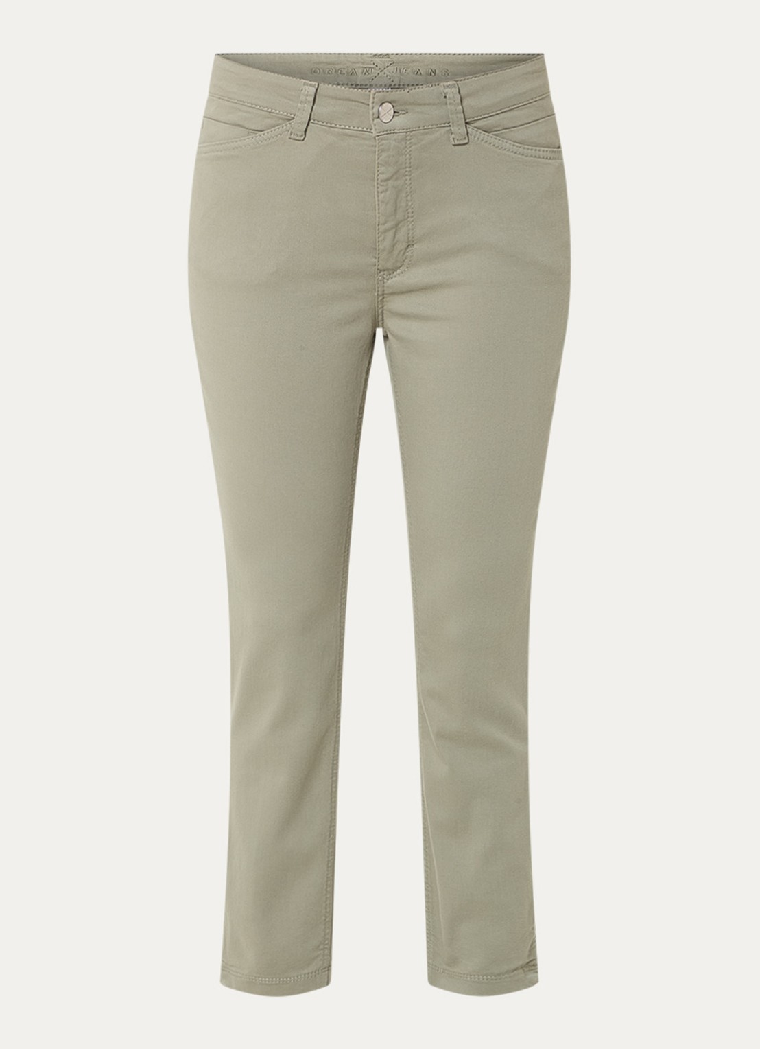 MAC Jeans Dream Chic mid waist slim fit jeans met gekleurde wassing - voorkant 4 mosgroen