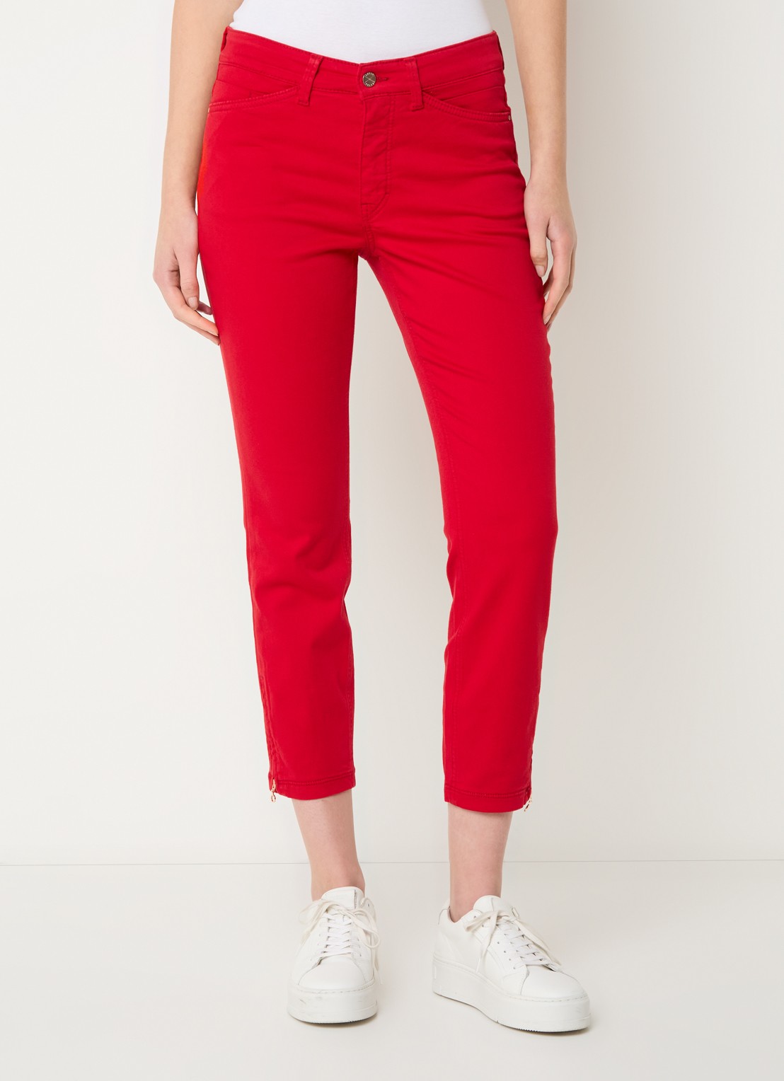 MAC Jeans Dream Chic mid waist slim fit jeans met gekleurde wassing - detail 3 rood