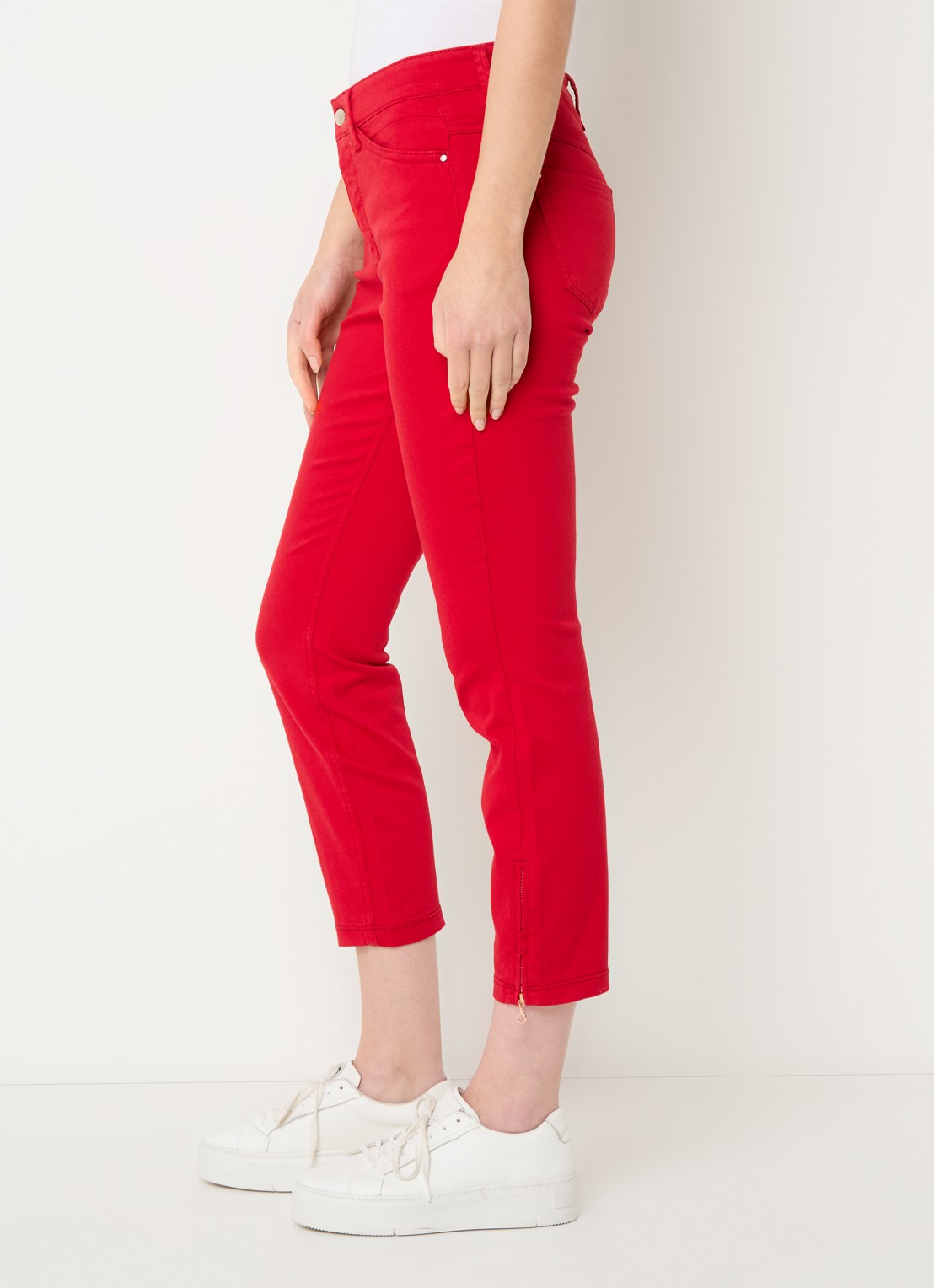 MAC Jeans Dream Chic mid waist slim fit jeans met gekleurde wassing - detail 4 rood