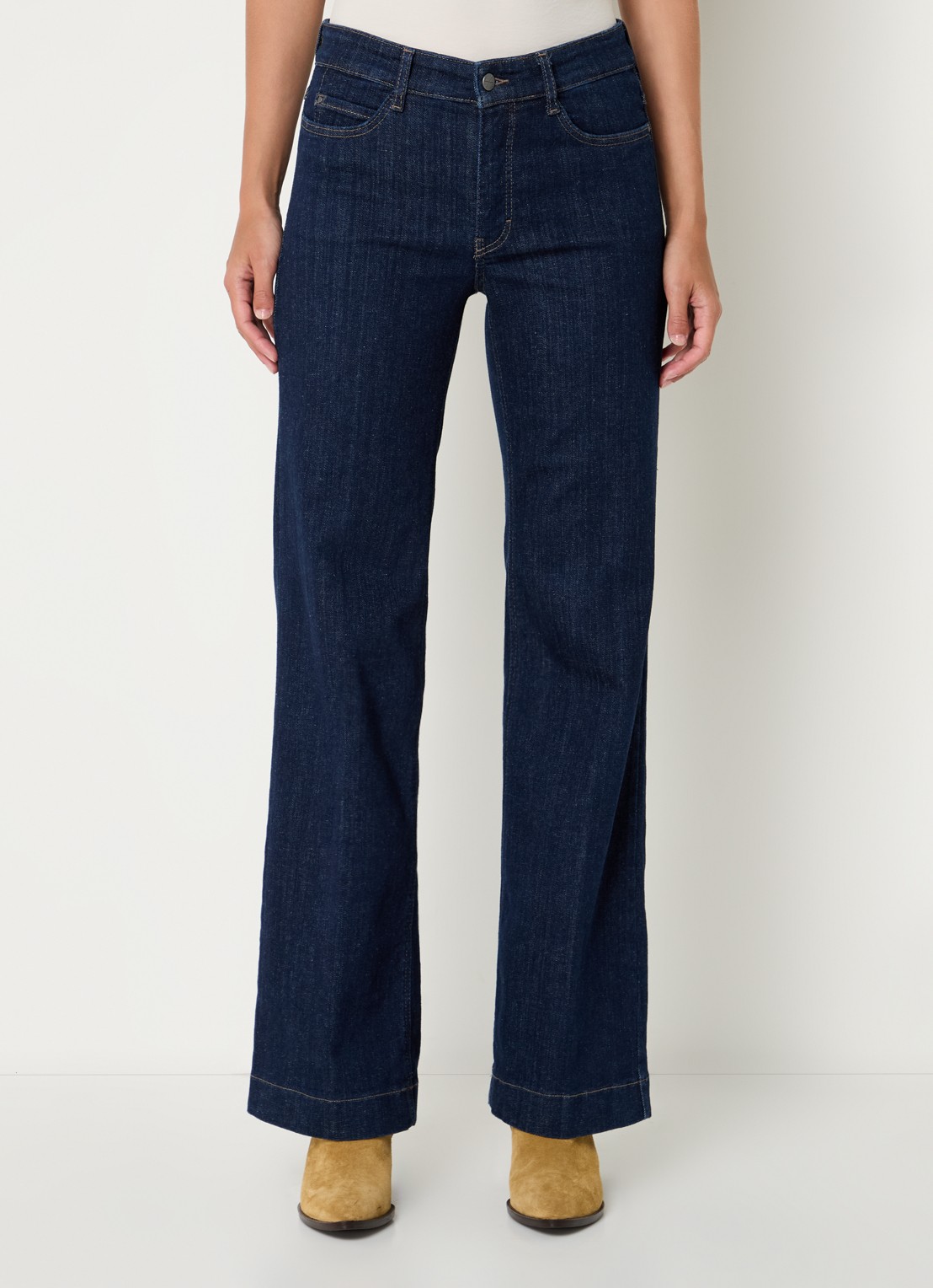 MAC Jeans Dream high waist wide leg jeans met steekzakken - detail 2 donkerblauw