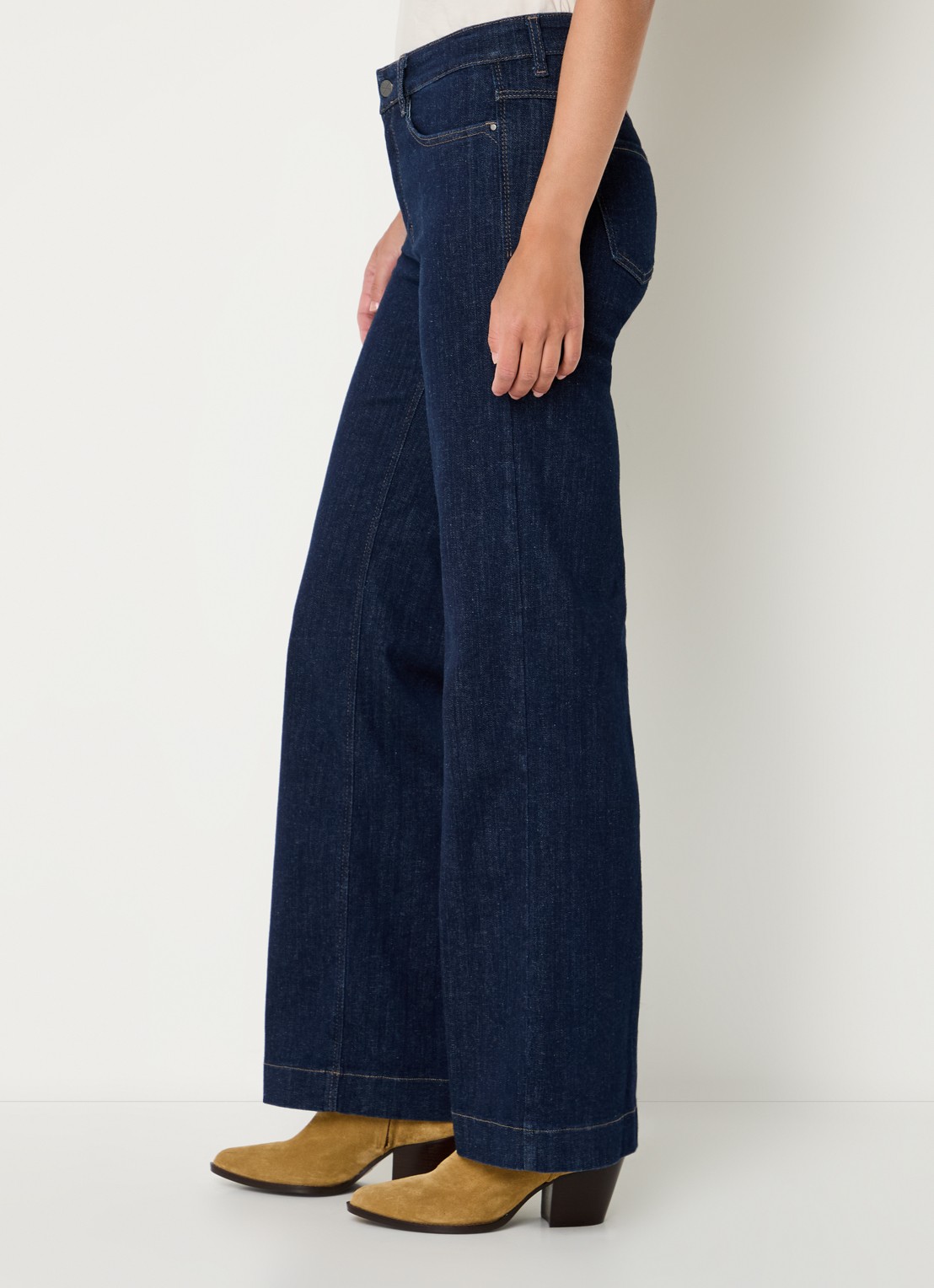 MAC Jeans Dream high waist wide leg jeans met steekzakken - detail 3 donkerblauw