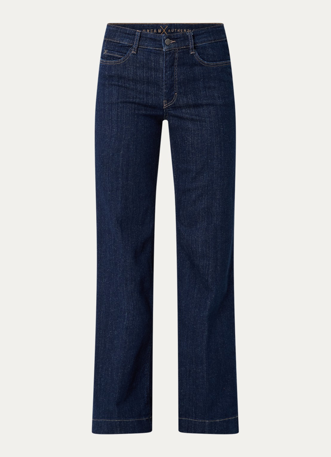 MAC Jeans Dream high waist wide leg jeans met steekzakken - voorkant 4 donkerblauw