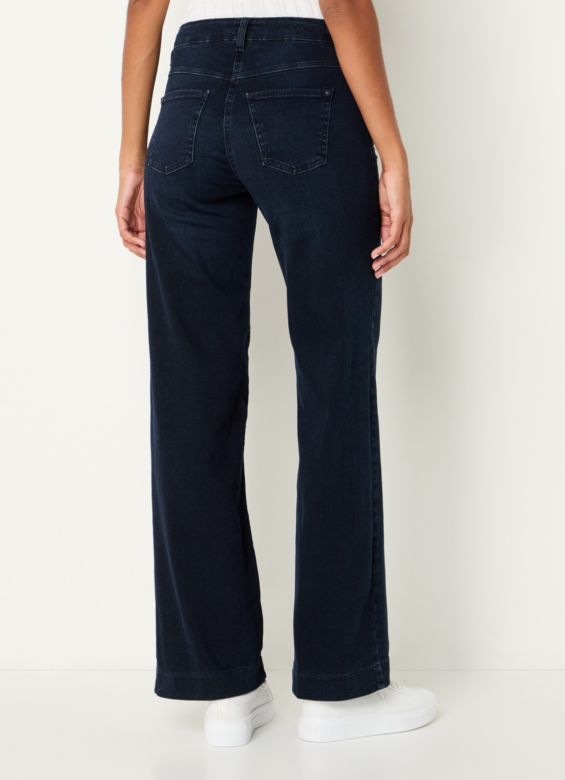 MAC Jeans Dream high waist wide leg jeans met steekzakken - achterkant royalblauw