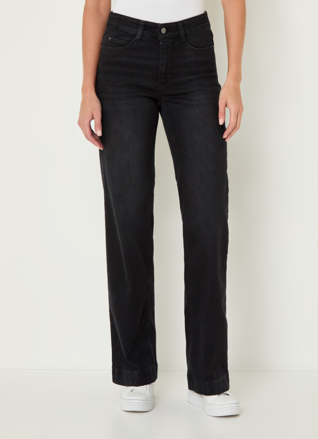MAC Jeans Dream high waist wide leg jeans met steekzakken - detail 3 zwart