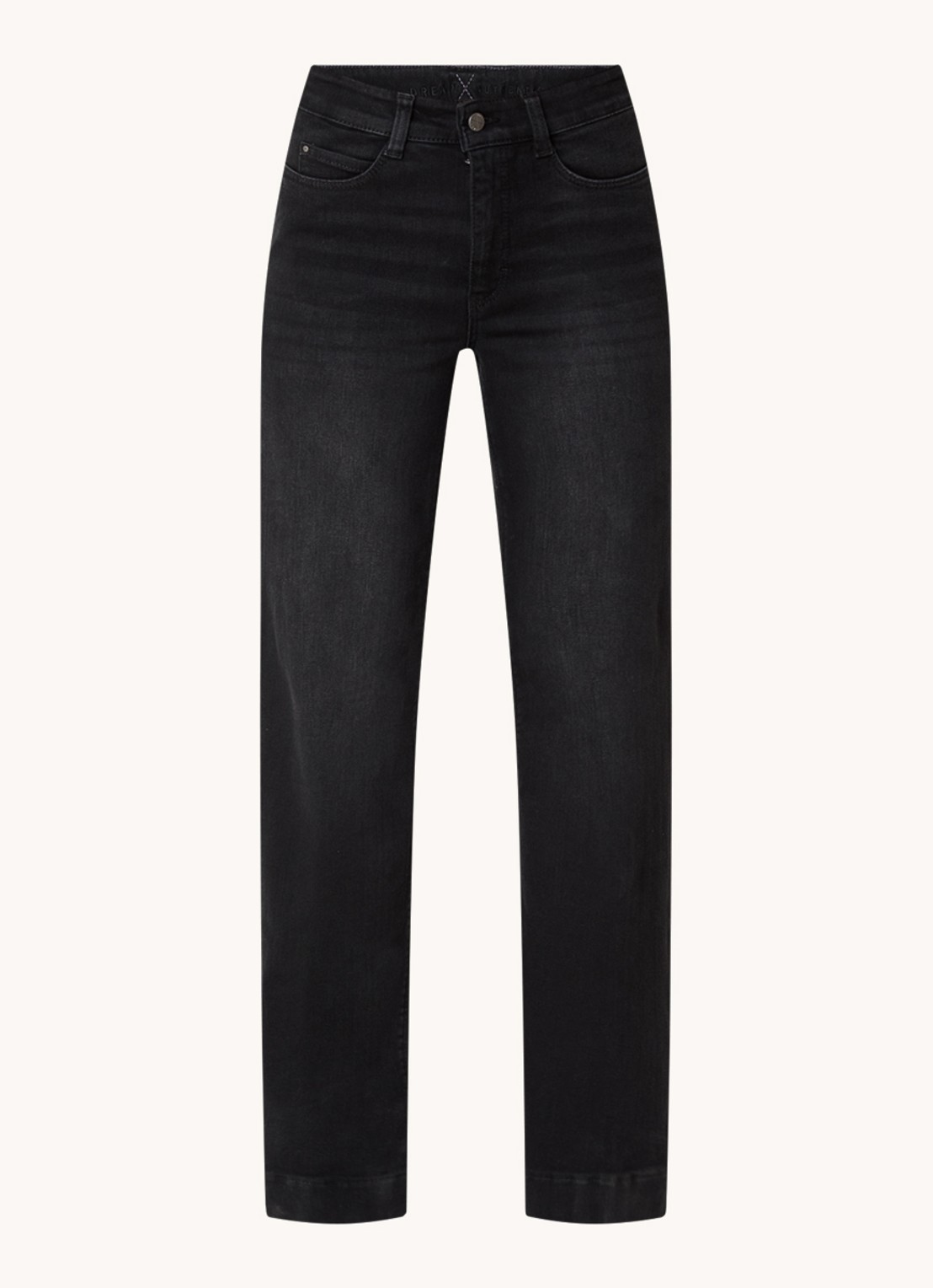 MAC Jeans Dream high waist wide leg jeans met steekzakken - voorkant zwart