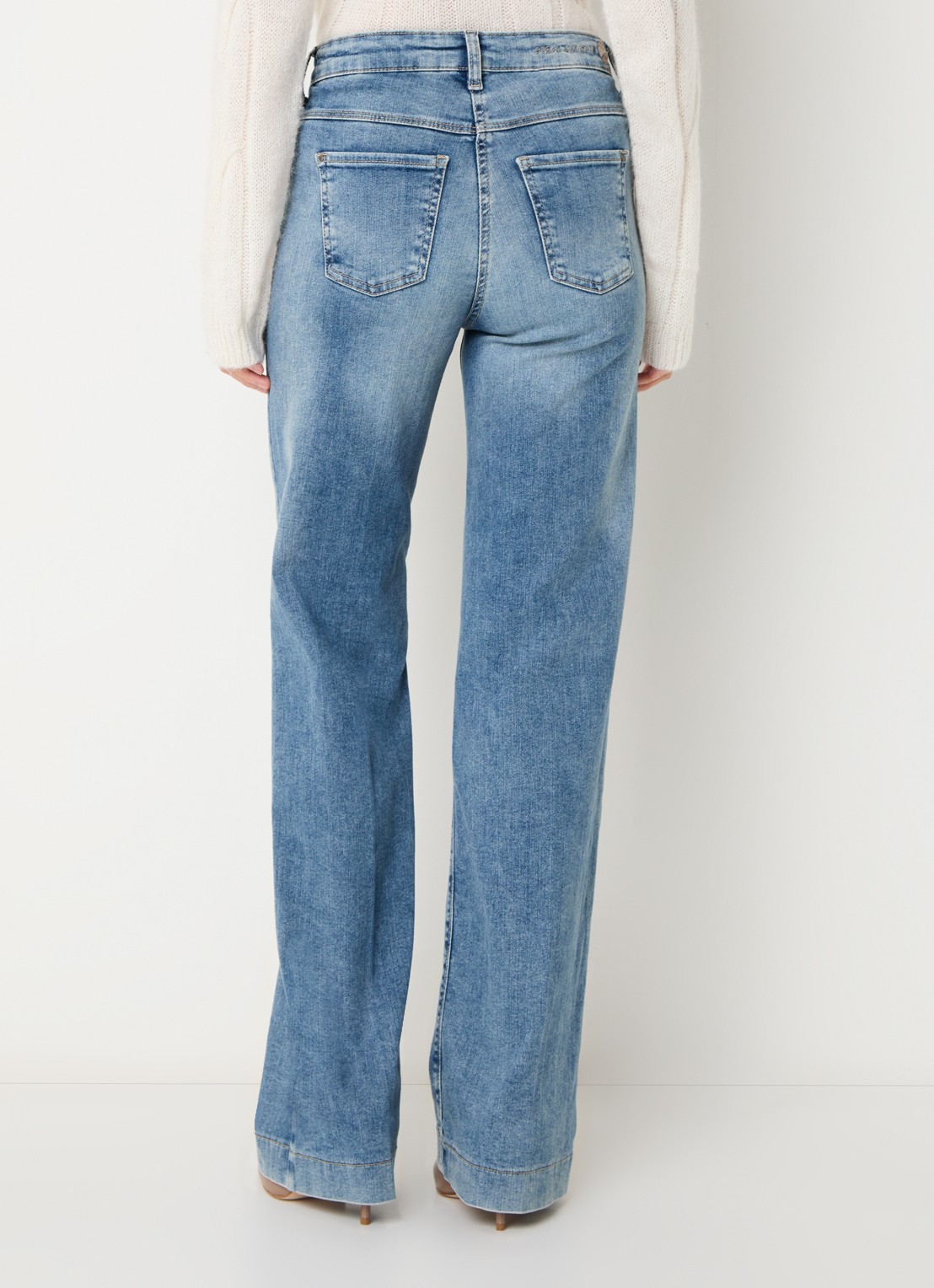 MAC Jeans Dream high waist wide leg jeans met steekzakken - achterkant 3 lichtblauw