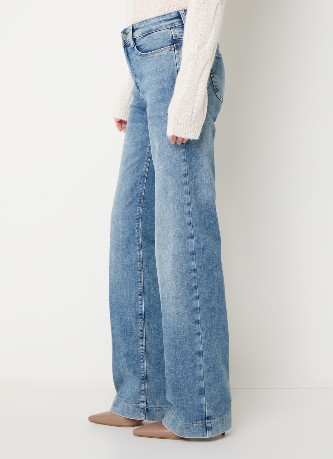 MAC Jeans Dream high waist wide leg jeans met steekzakken - detail 2 lichtblauw