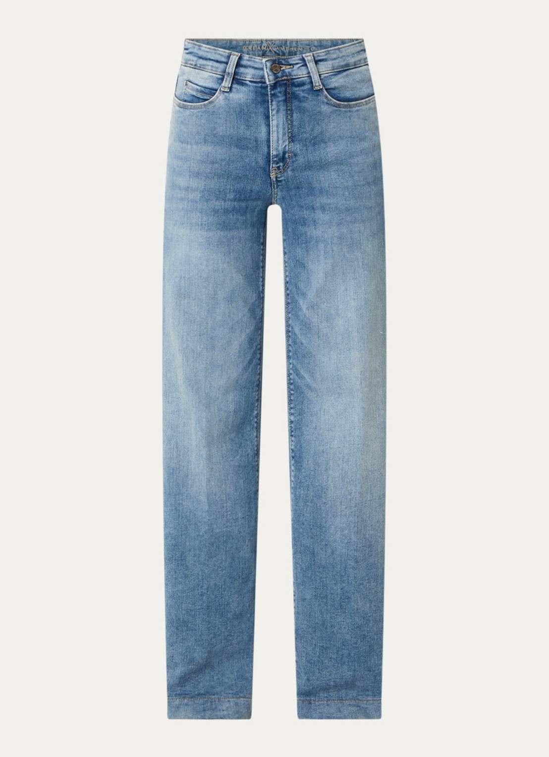 MAC Jeans Dream high waist wide leg jeans met steekzakken - voorkant 4 lichtblauw