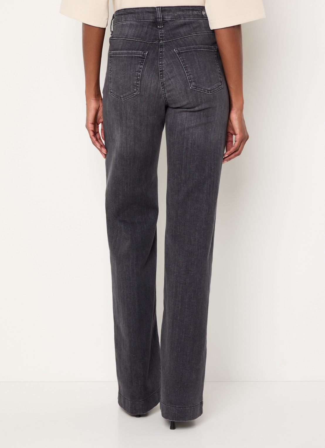 MAC Jeans Dream high waist wide leg jeans met steekzakken - achterkant 5 antraciet