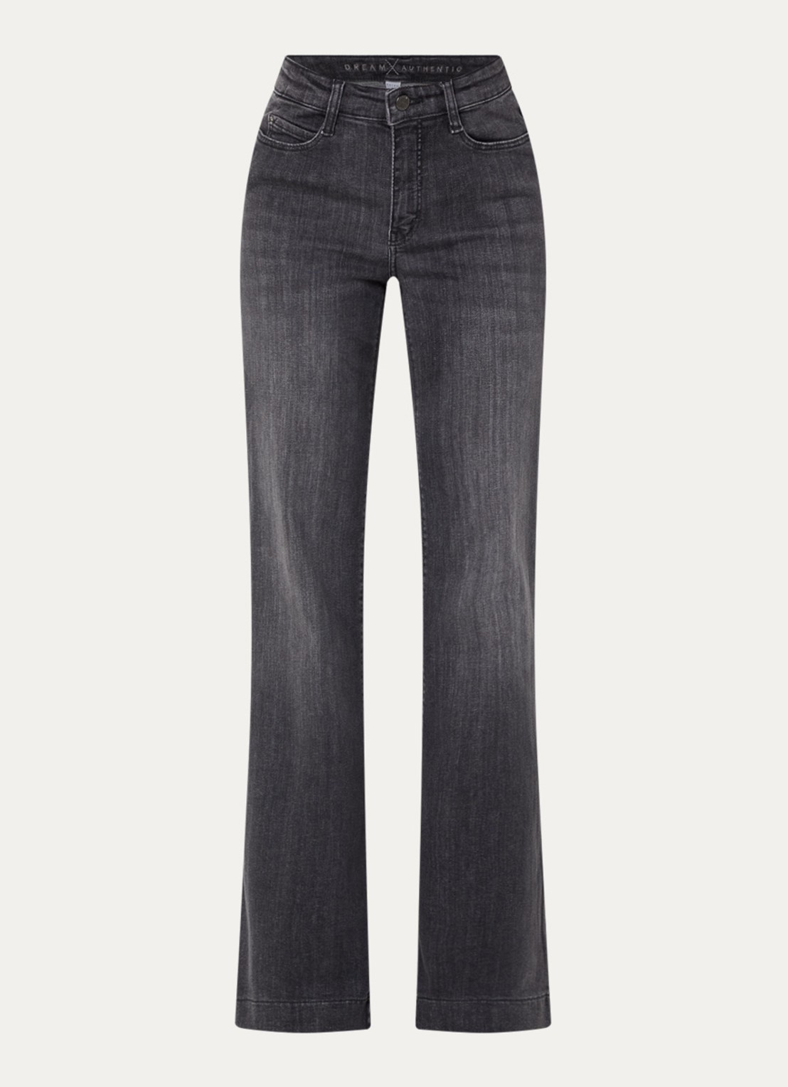 MAC Jeans Dream high waist wide leg jeans met steekzakken - voorkant antraciet