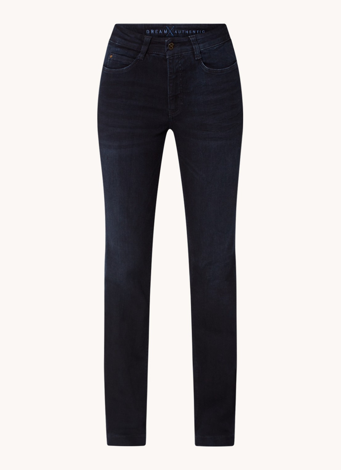 MAC Jeans Dream mid waist flared jeans met stretch - voorkant 4 donkerblauw